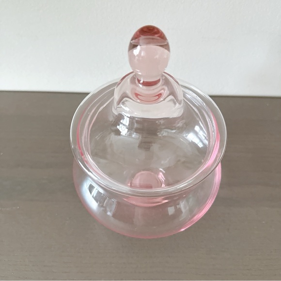 Pink glass jar / candy jar / pink dish - Picture 8 of 13